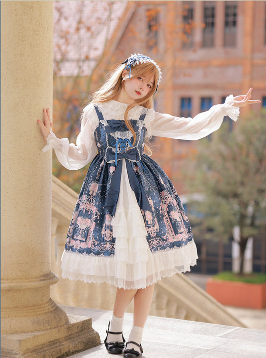 Elegant Palace Lolita Open Collar JSK Dress