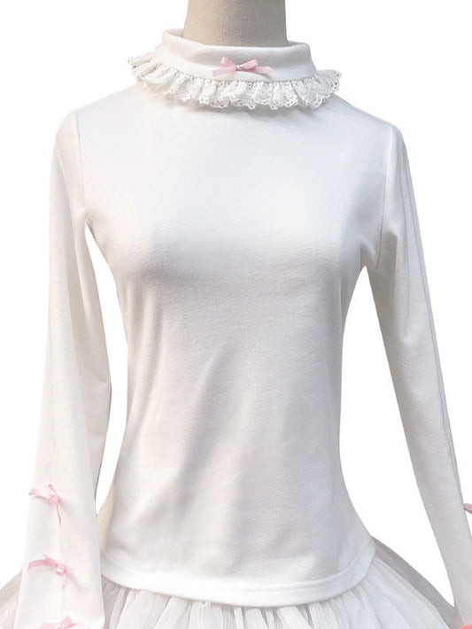 【 Soft and Sweet Sweetheart 】Lolita  Soft and Warm Knitted Bottom Shirt