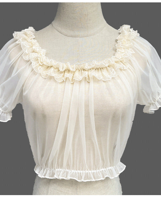 Lolita lightweight mesh fabric can be worn over the shoulder