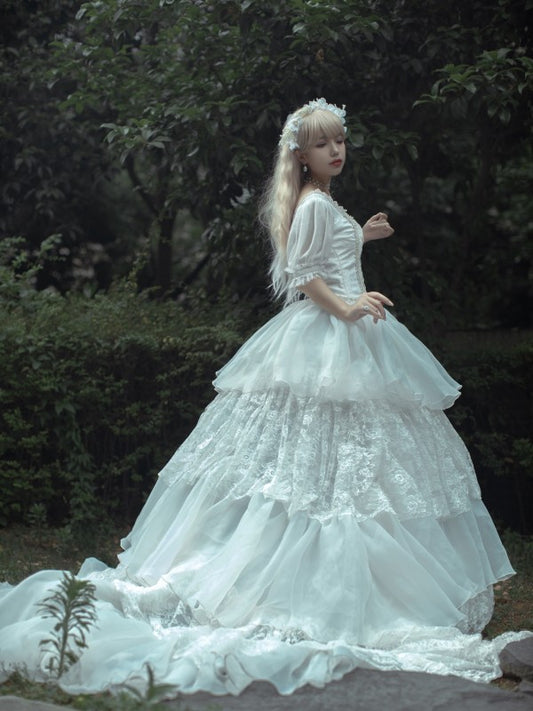 Snow Song Elegant Vintage Wedding One-piece