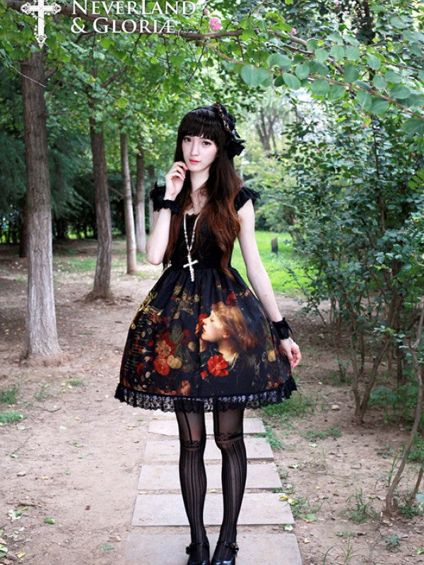 Vintage Flower-choosing Girl Eyelash Lace Lolita One-piece OP