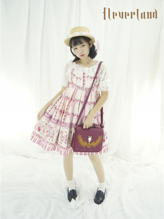 Sweet Cherry Deer Print Special Lolita Jumperskirt