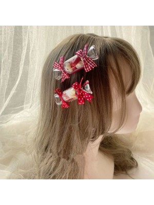 A Pair of Transparent Candy Hair Clips