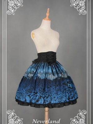 Dark Style Butterfly Cemetery Print Skirt