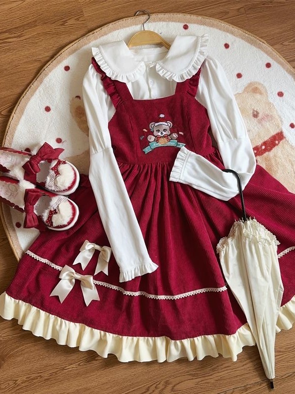 Christmas bear sweet and cute camisole dress