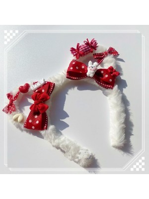 Cute Red Bowknot Bear Ears KC