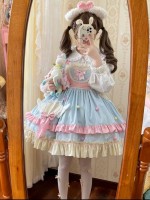 Cute Seet heart  JSK strap dress  blue