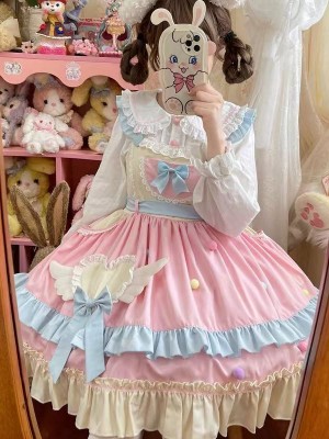 Cute Seet heart  JSK strap dress  pink