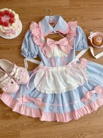 Sweet And Cute Blue Short Maid Lolita Dress