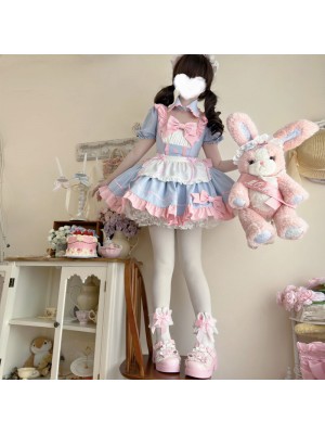 Sweet And Cute Blue Short Maid Lolita Dress