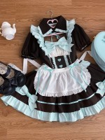 Sweet And Cute Black Short Maid Lolita Dress