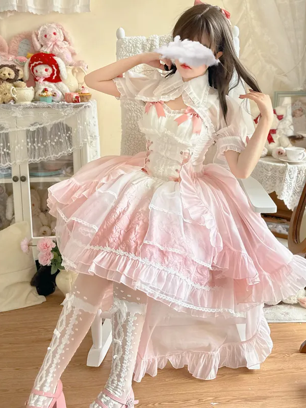 Pink Sweet Lolita Dress Fairy JSK Suspender Skirt