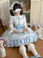 Sweet Cute Blue Lolita Dress JSK Suspender Dress