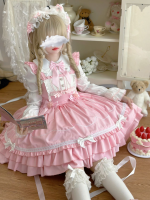 Sweet Cute Pink Lolita Dress   JSK Suspender Dress 