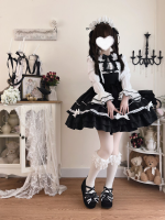 Sweet Cute Black Lolita Dress JSK Suspender Dress