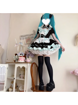 Sweet And Cute Black Short Maid Lolita Dress