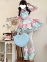 Pink Sweet And Cute Short Maid Lolita Dress