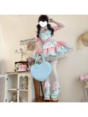 Pink Sweet And Cute Short Maid Lolita Dress