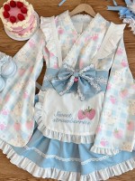 Sweet Blue Lolita Dress Japanese Maid Improved Dress