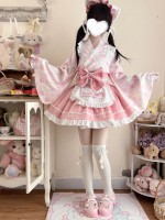 Sweet Pink Lolita Dress Japanese Maid Improved Dress