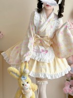 Sweet Yellow Lolita Dress Japanese Maid Improved Dress