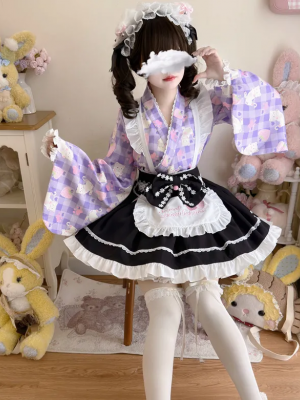 Summer cute cat Lolita dress Japanese style maid improved dress female