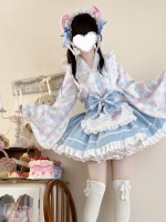 Sweet Blue Lolita Dress Japanese Maid Improved Dress