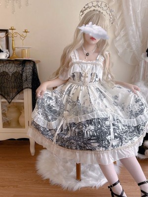 Lolita Castle Feast Dark Halloween JSK Suspender Dress