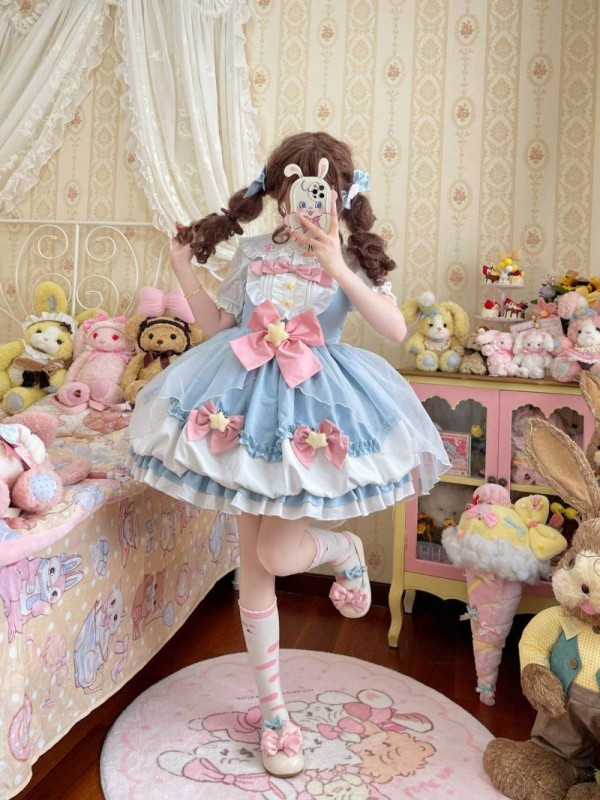 Blue Sweet Lolita Dress  JSK Suspender Bud Dress