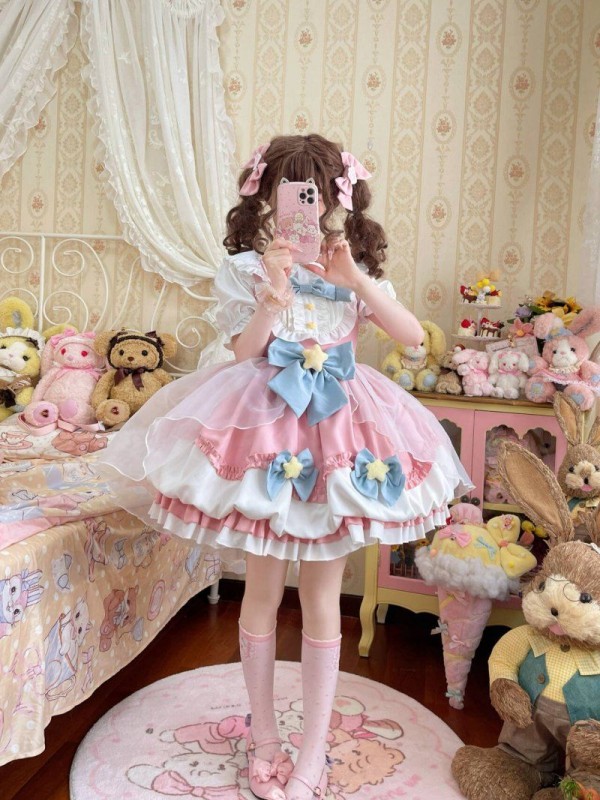 Pink Sweet Lolita Dress JSK Suspender Bud Dress