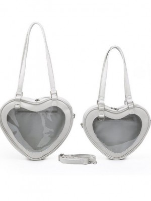 Uniform PU Heart-shaped Shoulder Bag