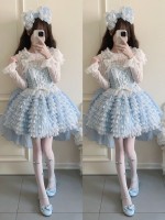 Sweet Princess Style Blue Lolita Short JSK Suspender Skirt