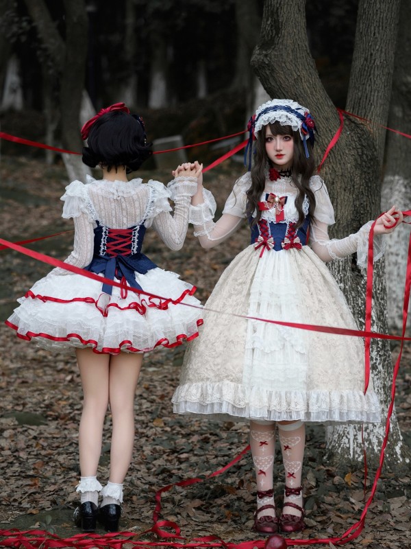 Sweet And Cute Lolita Dress Contrasting colors JSK Suspender Dress