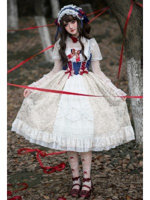 Sweet And Cute Lolita Dress Contrasting colors JSK Suspender Dress