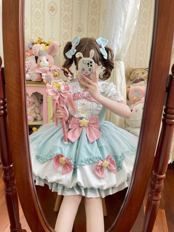 Green Lolita Dress Sweet JSK Suspender Bud Dress