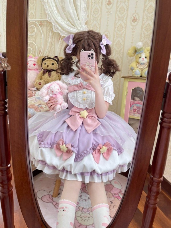 Purple Sweet Lolita Dress JSK Suspender Bud Dress