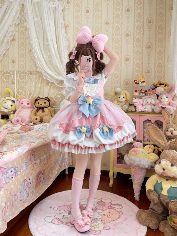 Pink Sweet Lolita Dress JSK Suspender Bud Dress