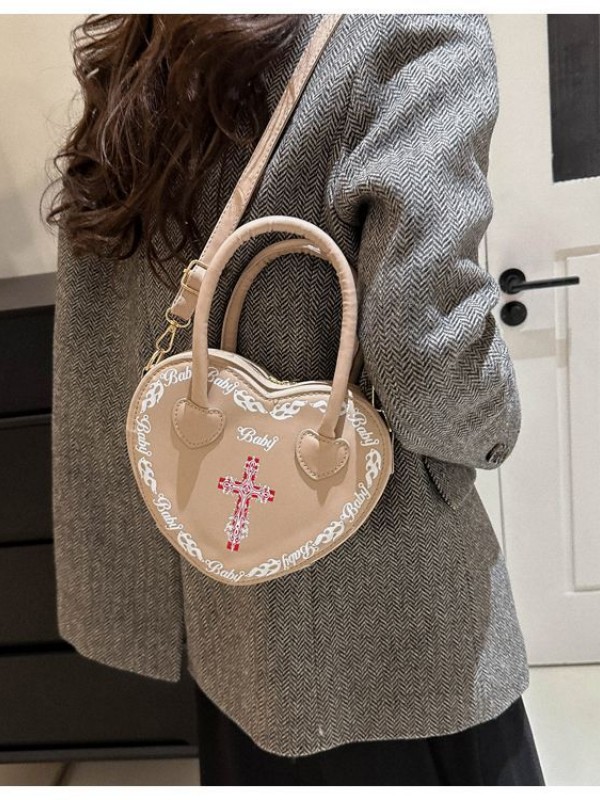 Single Shoulder Crossbody Bag Personality Peach Heart Bag