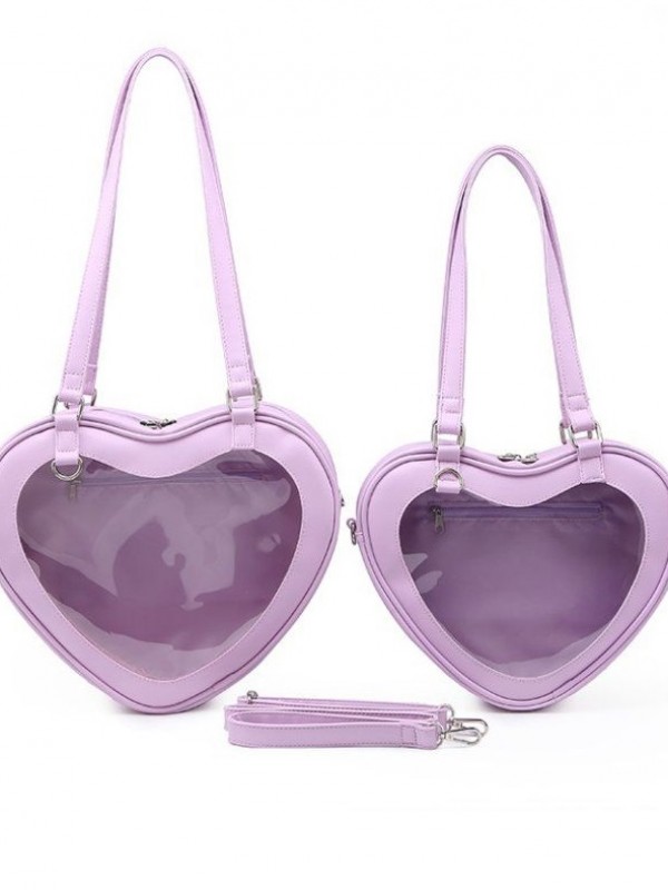 Uniform PU Heart-shaped Shoulder Bag