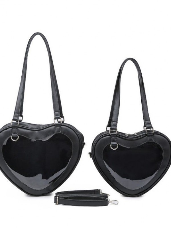 Uniform PU Heart-shaped Shoulder Bag