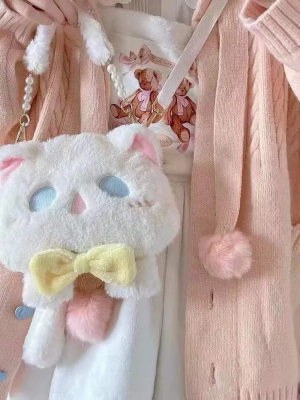 Plush Youyou cat cute lolita bag soft and cute girl gift versatile hand-held crossbody bag