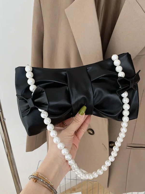 Small Fresh Pearl Bow Armpit Bag