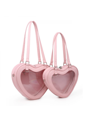 Uniform PU Heart-shaped Shoulder Bag