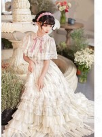 Sweet Edwardian Neckline Bluebell Print OP Lolita Dress