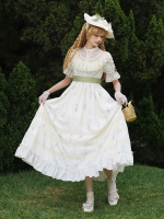 Sweet and Fresh Pastoral Style Printed OP Lolita Dress