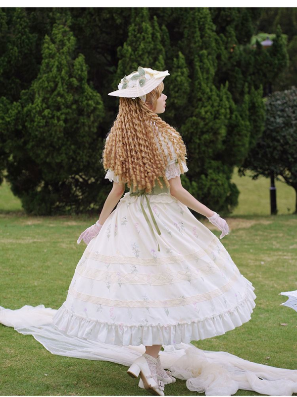 Sweet and Fresh Pastoral Style Printed OP Lolita Dress