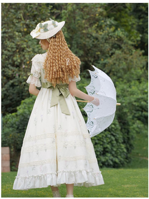 Sweet and Fresh Pastoral Style Printed OP Lolita Dress