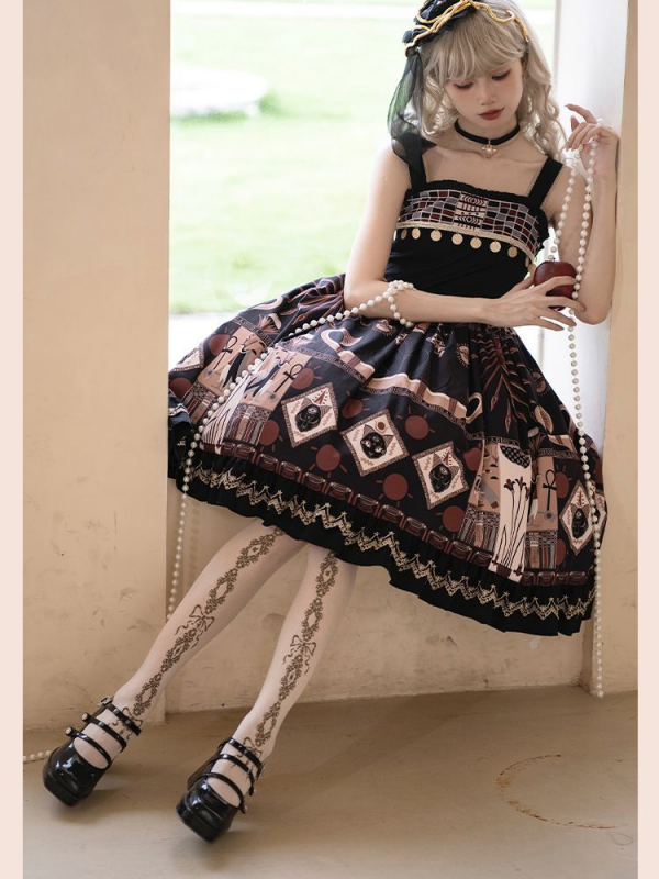 Sweet Retro Print JSK Suspender Dress