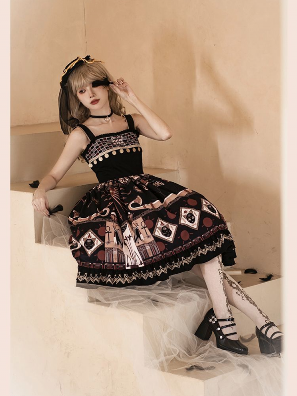 Sweet Retro Print JSK Suspender Dress