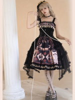 Sweet Retro Print JSK Suspender Dress